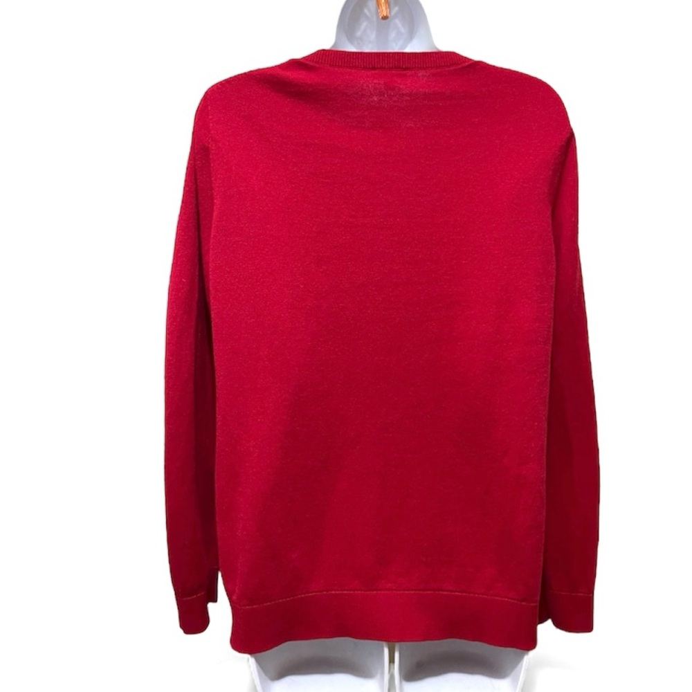 Talbots Embroidered Red & Black Scottish Dogs Cotton Blend Sweater - Picture 6 of 8